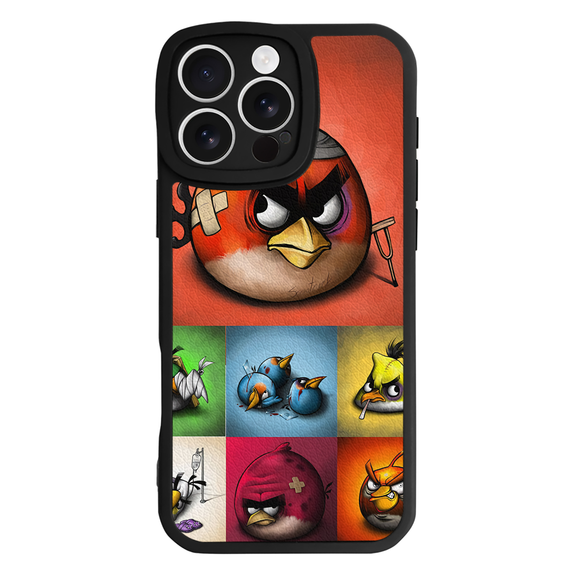 （画像用） Angry Birds アングリーバード 【iPhone 16シリーズ対応】シリコンスマホケース（レザー調） 材質：シリコン